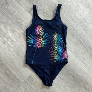 Gap girls rainbow foil pineapple one piece swimsuit